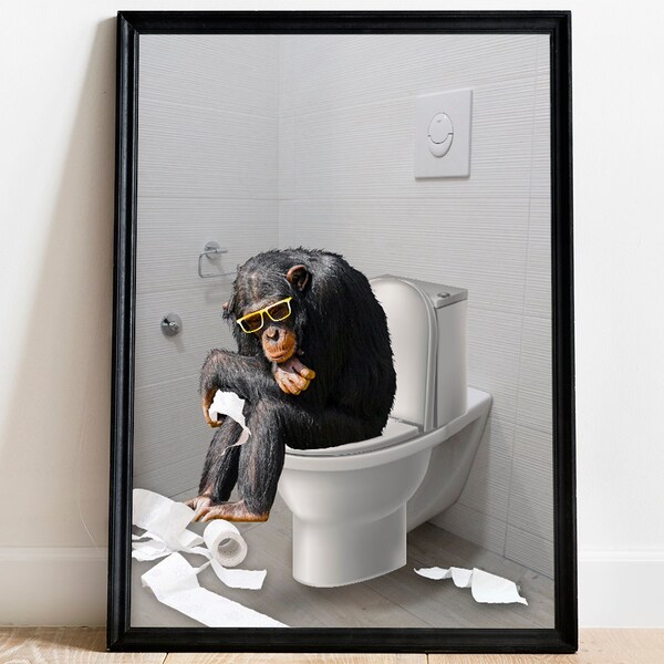 Monkey Bathroom Etsy