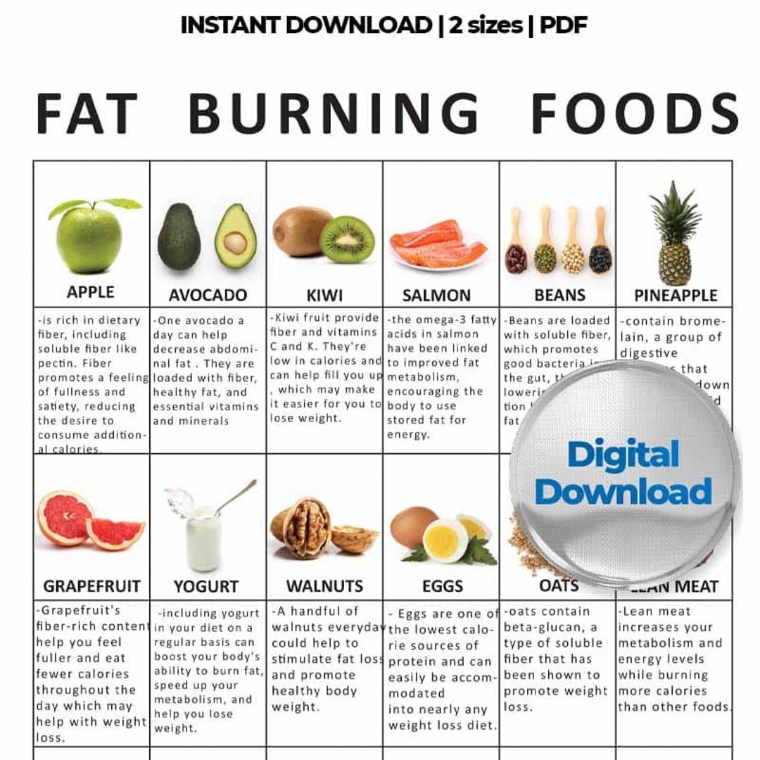 Fat Burning Foods, Food Lists,lose Belly Fat Challenge, Food Guide