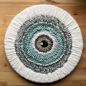 Handmade Evil Eye Modern Punch Needle Tapestry Wall Hanging