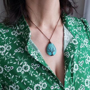 Turquoise Necklace|Turquoise Pendant|Turquoise Jewelry|Natural Gemstone Necklace|Tree of life Necklace |Natural Gemstone Jewelry|Teardrop.