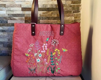 BOLSO FLORAL TERRACOTA
