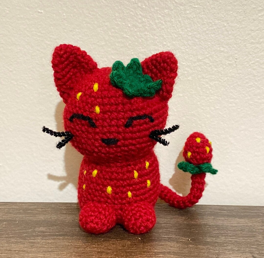 Berry the Strawberry Cat Crochet Pattern Etsy