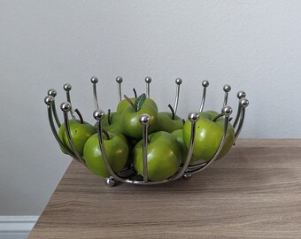 Bol de fruits vintage en argent