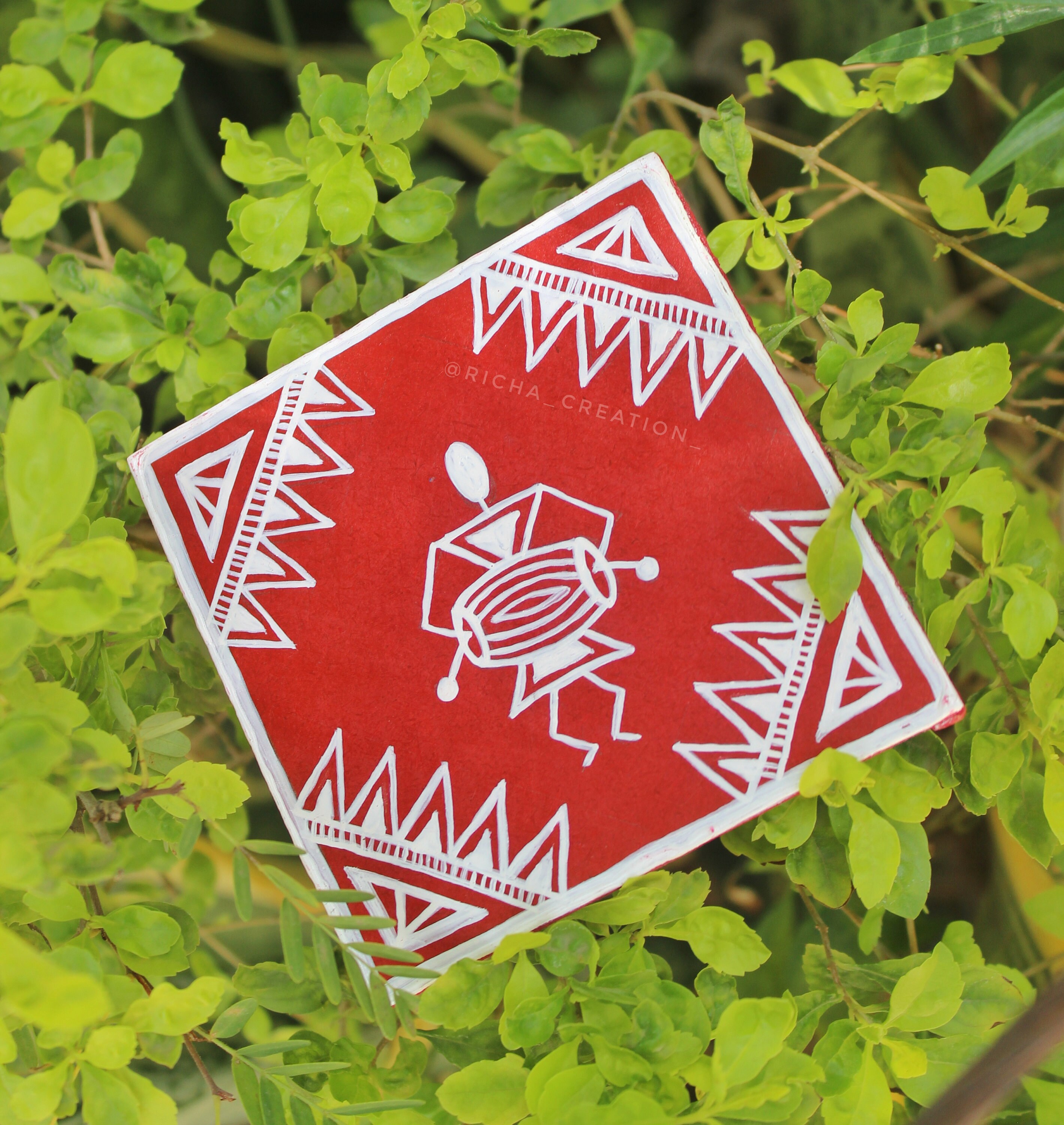 Handmade Warli Motif Coaster Etsy