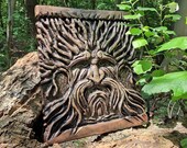 Wood wall art, Wood Art, Wood Wall Decor, Wooden sculpture, 3d wall art, Deku Tree Wooden wall decor, Carved Wood Spirit, Wood Tree Spirit