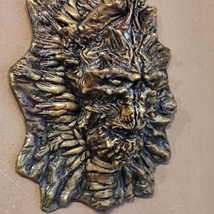 Alien Wall Sculture  | Alien Head Wall | Creepy Decor | Cyberpunk Decor