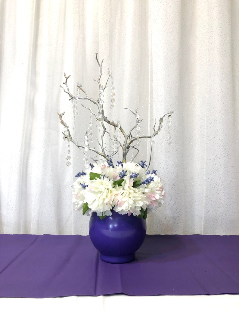 Purple Centerpiece, Purple Flower Arrangment, Centerpiece for Wedding, Centerpiece for tables,Centro de Mesa , Quinceanera centerpieces image 1
