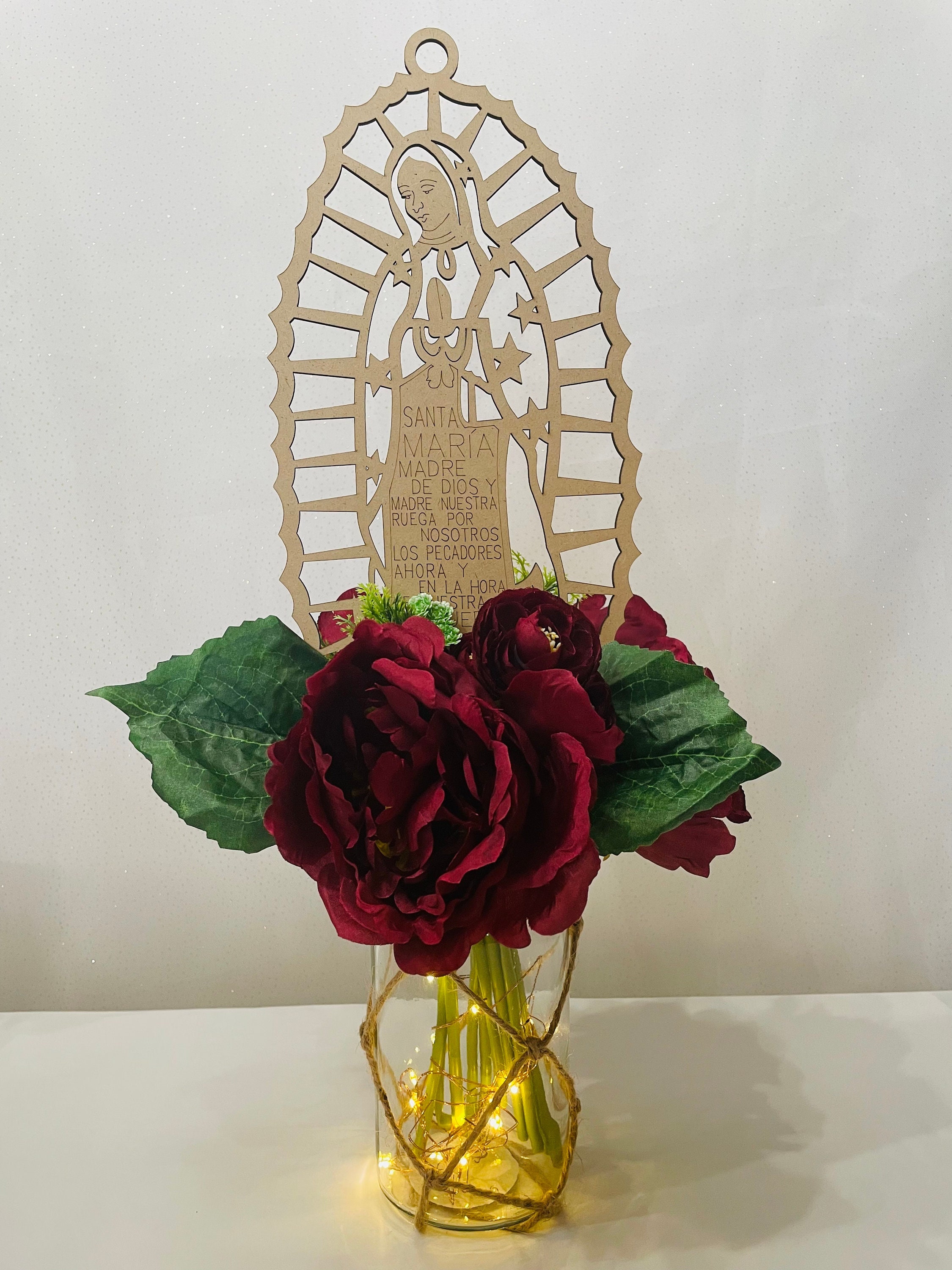 Virgin Mary Wooden Centerpiece