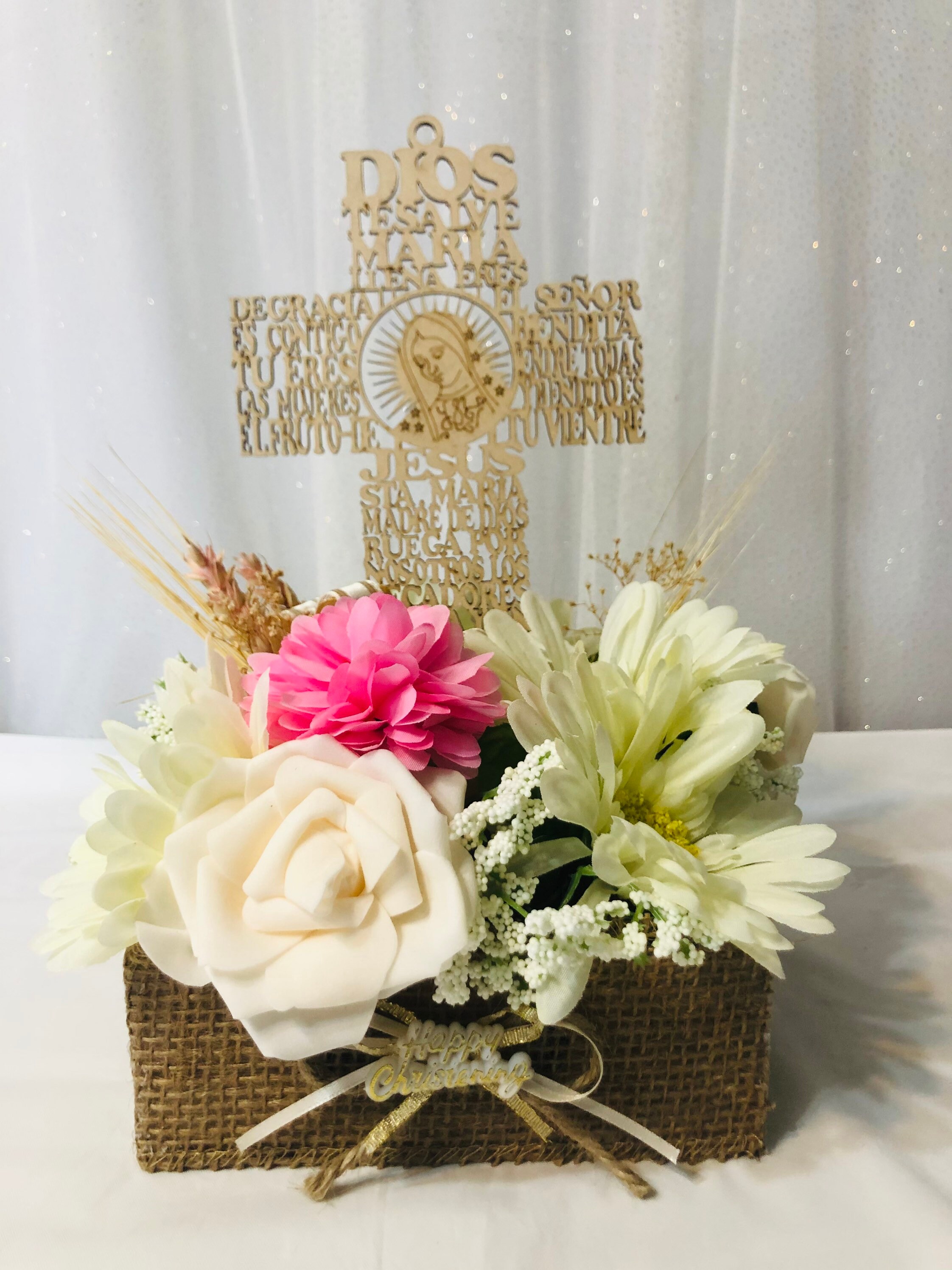 Baptism Floral Centerpieces, First Communion Floral Centerpieces