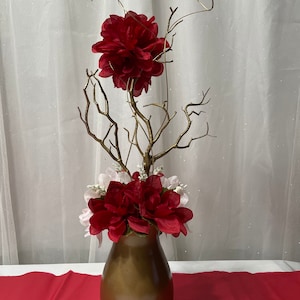 Red Pink and White Centerpiece, Party Decoration, Red Pink and White Party Decor, Centro de Mesa Rojo Rosa y Blanco, Quinceañera, Wedding,