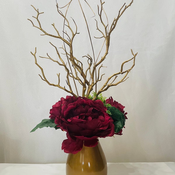 Burgundy tree branch centerpiece, burgundy centerpiece, manzanita tree centerpiece, centro de mesa, burgundy, wedding centerpiece, quince