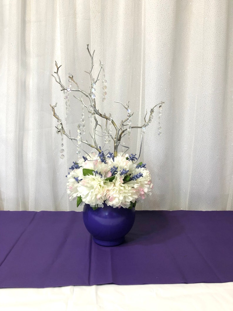 Purple Centerpiece, Purple Flower Arrangment, Centerpiece for Wedding, Centerpiece for tables,Centro de Mesa , Quinceanera centerpieces image 2