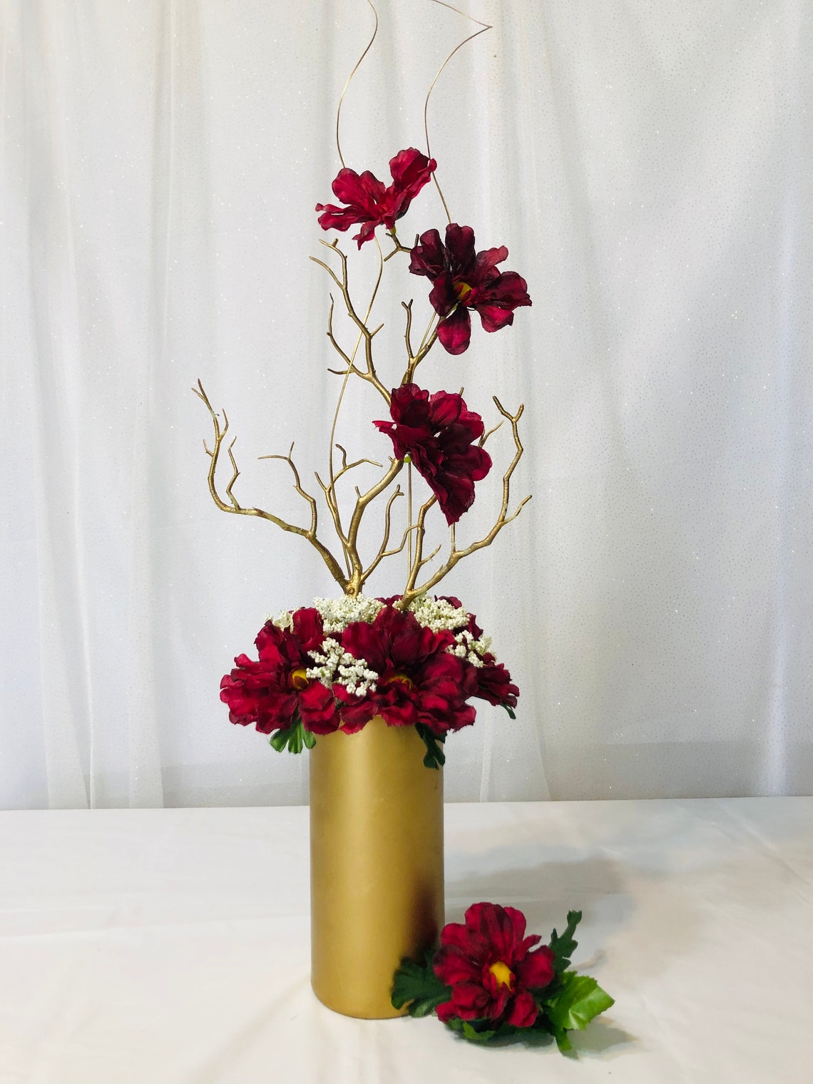 Burgundy Centerpiece for Wedding Burgundy Centerpieces Etsy
