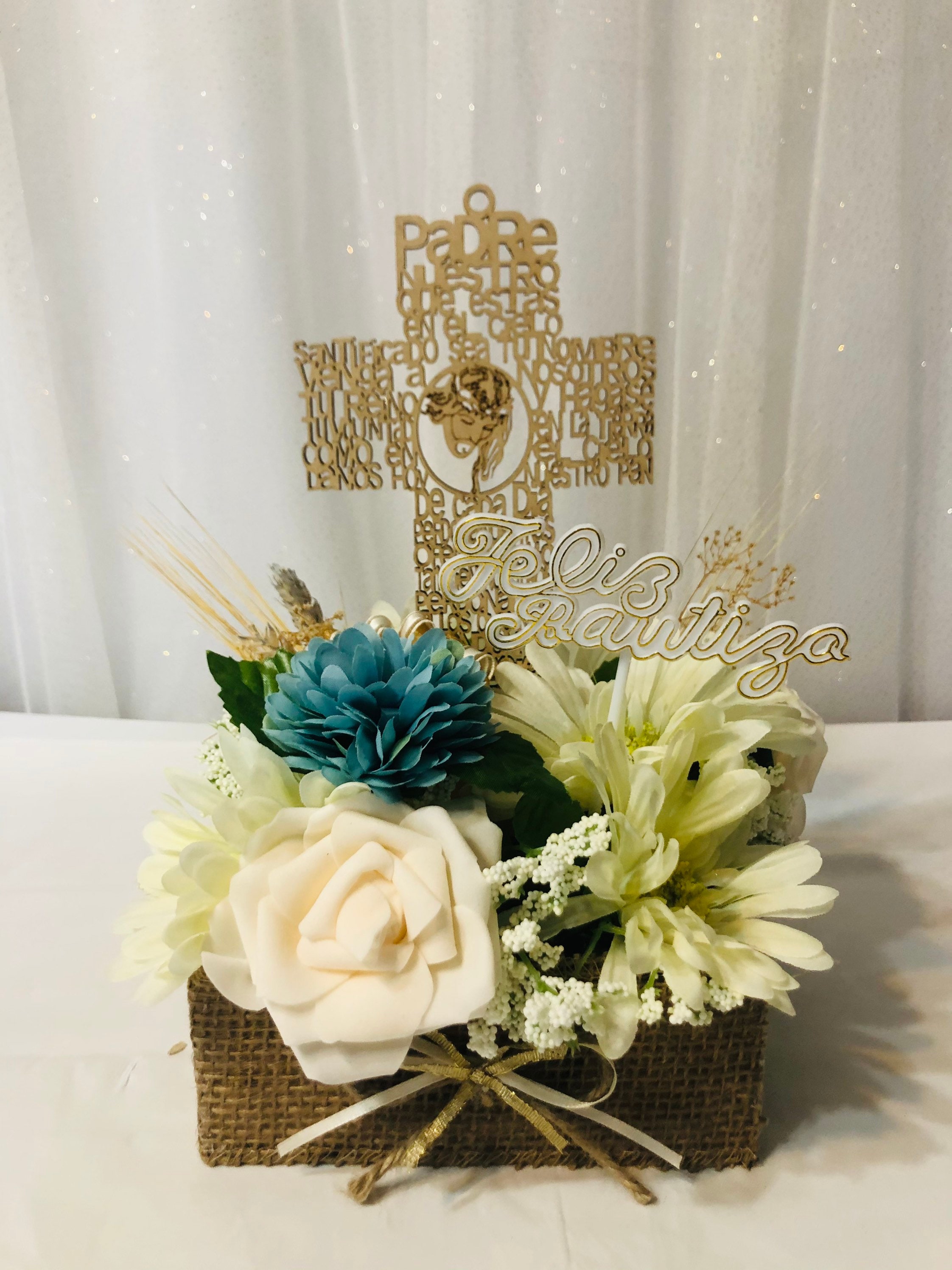 Baptism Floral Centerpieces, First Communion Floral Centerpieces