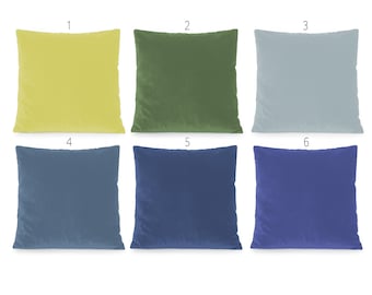 Velvet Solid Color Green, Blue, Citron, Navy Decorative Pillow Cover. Accent throw, lumbar pillows, home decor.16x16 18x18 20x20 22x22 24x24