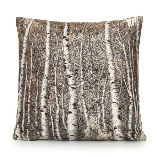 Birch Forest Trees Throw Pillow Cover Forest Pillow Cover - Etsy