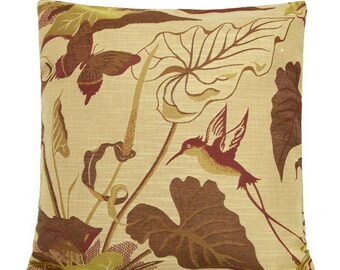 Hummingbird Garden Decorative Pillow Cover. Accent throw pillow, home decor. 12x12 12x22 12x24 14x14 14x20 16x16 18x18 20x20 22x22 24x24