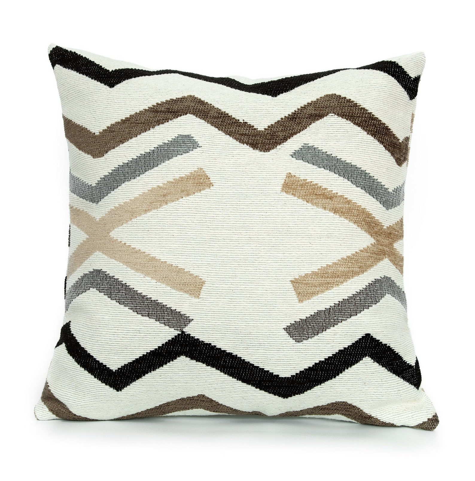 Woven Beige Black and Gray Decorative Pillow Cover. Accent Etsy