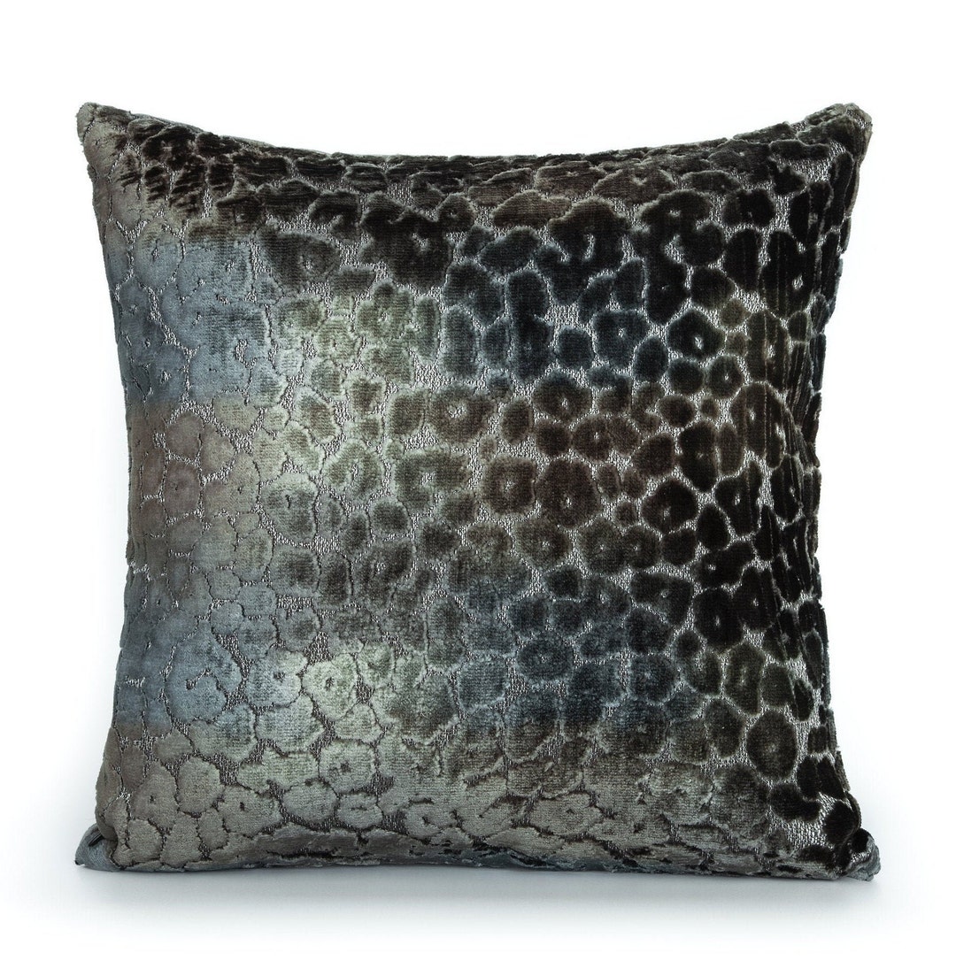 Velvet Brown/teal Decorative Pillow Cover. Accent Throw Pillow. 8x8