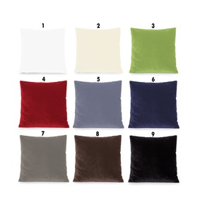 Solid Velvet in White Green Red Brown Black Blue Ivory Gray Navy Blue Decorative Pillow Cover. Accent throw, lumbar pillows, home decor.