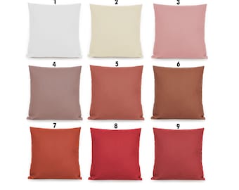 Linen Solid Colors in White Pink Rust Raspberry Decorative Pillow Cover. Accent throw, lumbar pillows, home decor. 12x12 14x14 16x16 18x18