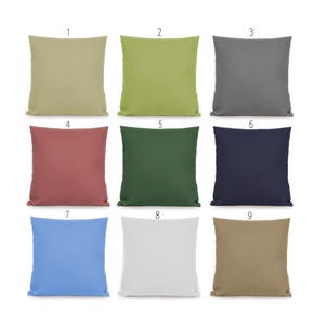 Solid Color Cotton/Linen in Green Gray Pink Blue Navy Decorative Pillow Cover. Accent throw, lumbar pillows, home decor. 16x16 18x18 20x20