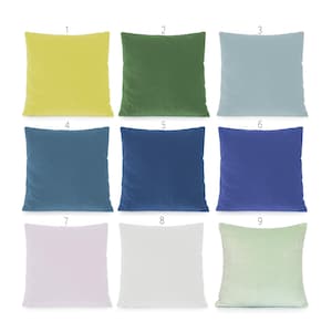 Velvet Solid Color Blush, Gray, Green, Blue, Aqua, Citron, Navy Decorative Pillow Cover. Accent throw, lumbar pillows, home decor.