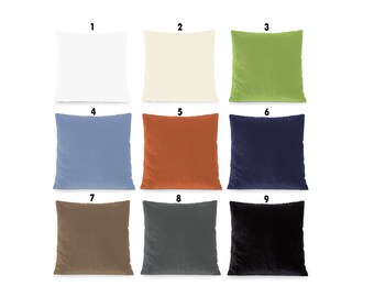 Velvet White, Green, Blue, Gray, Navy, Black, Mocha, Rust Decorative Pillow Cover. Accent throw, lumbar pillows, home decor.