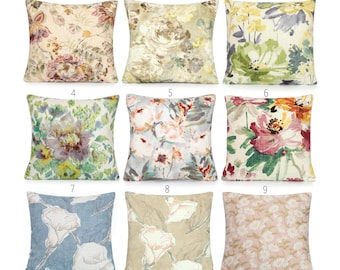 Williamsburg Woven Floral Pastel Cotton/Linen Decorative Pillow Cover. Accent throw, lumbar pillows, home decor. 16x16 18x18 20x20 20x26