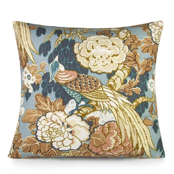 Richloom Platinum Collection© Byron in Classic Bird in Blue Decorative Pillow Cover. Accent throw pillow, home decor.20x20 22x22 24x24 26x26