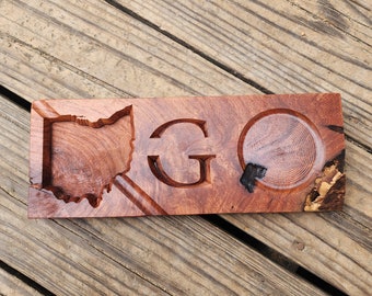 Ohio "G" whiskey cigar tray - ready to ship with your personalized name