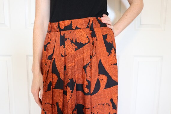 Vintage Skirt - Robyn - USA - Orange and Black - image 3