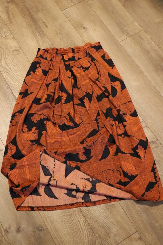 Vintage Skirt - Robyn - USA - Orange and Black - image 6