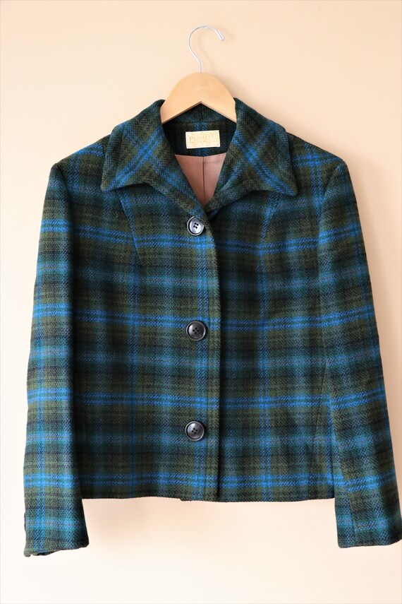 Vintage Two-Piece Plaid Suit - Wool Blazer Jacket… - image 4