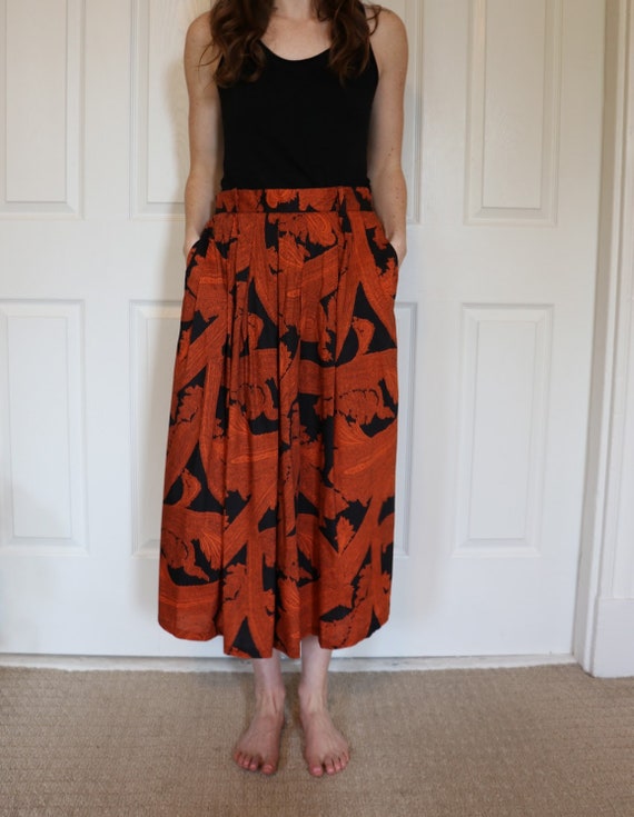 Vintage Skirt - Robyn - USA - Orange and Black - image 4