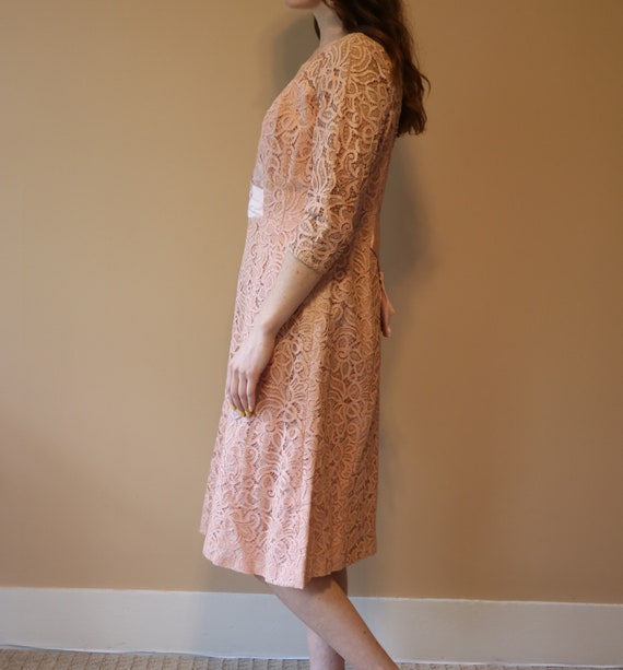 Vintage 1950s Fancy Lace Dress - Blush Rose Speci… - image 2