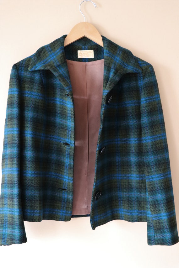 Vintage Two-Piece Plaid Suit - Wool Blazer Jacket… - image 3