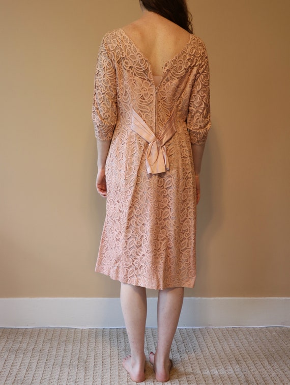 Vintage 1950s Fancy Lace Dress - Blush Rose Speci… - image 3