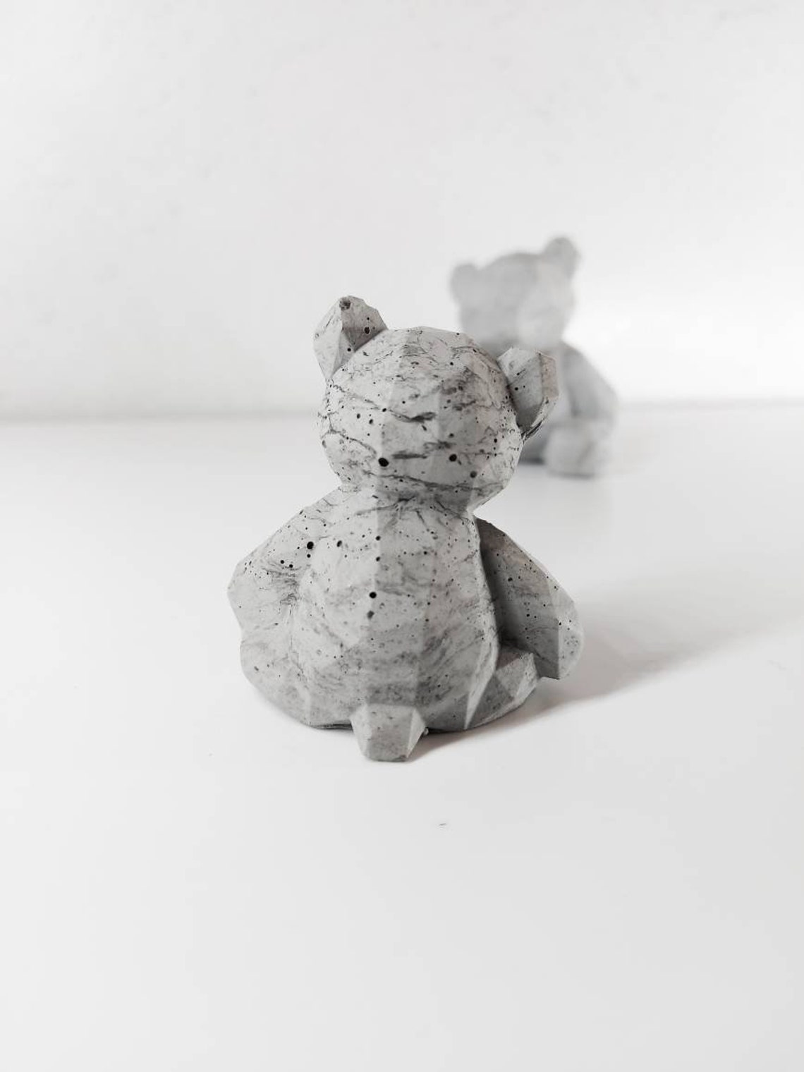 Teddy Bear in Concrete Sculpture Home Decor Interior Etsy