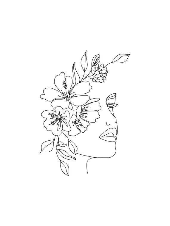 Рисунок одной линией лицо девушки