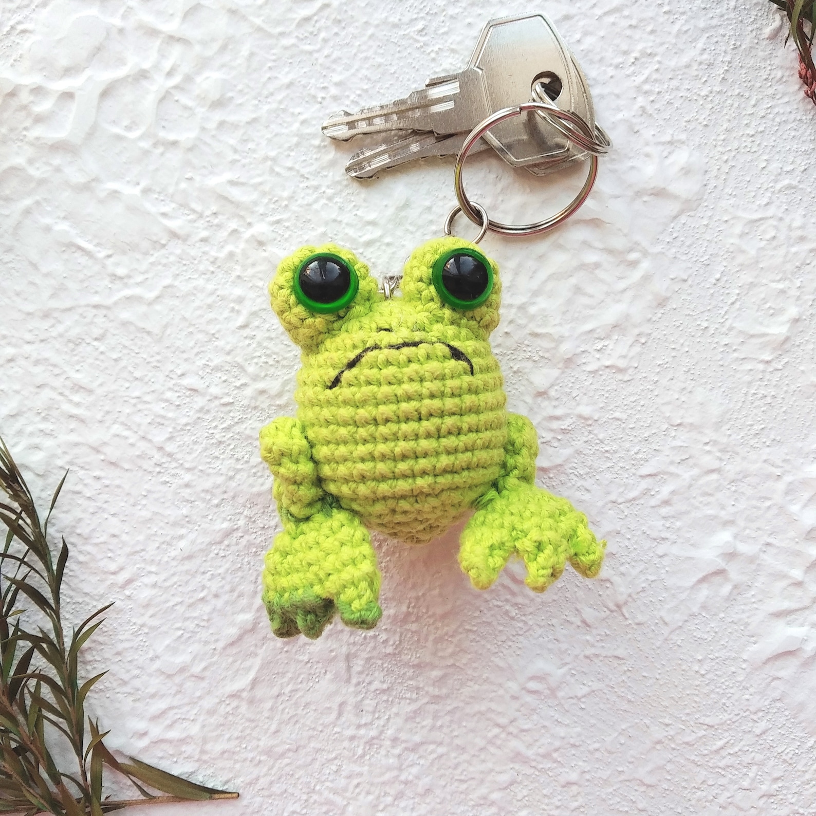 Frog keychain cute frog frog plush frog key chain kawaii | Etsy