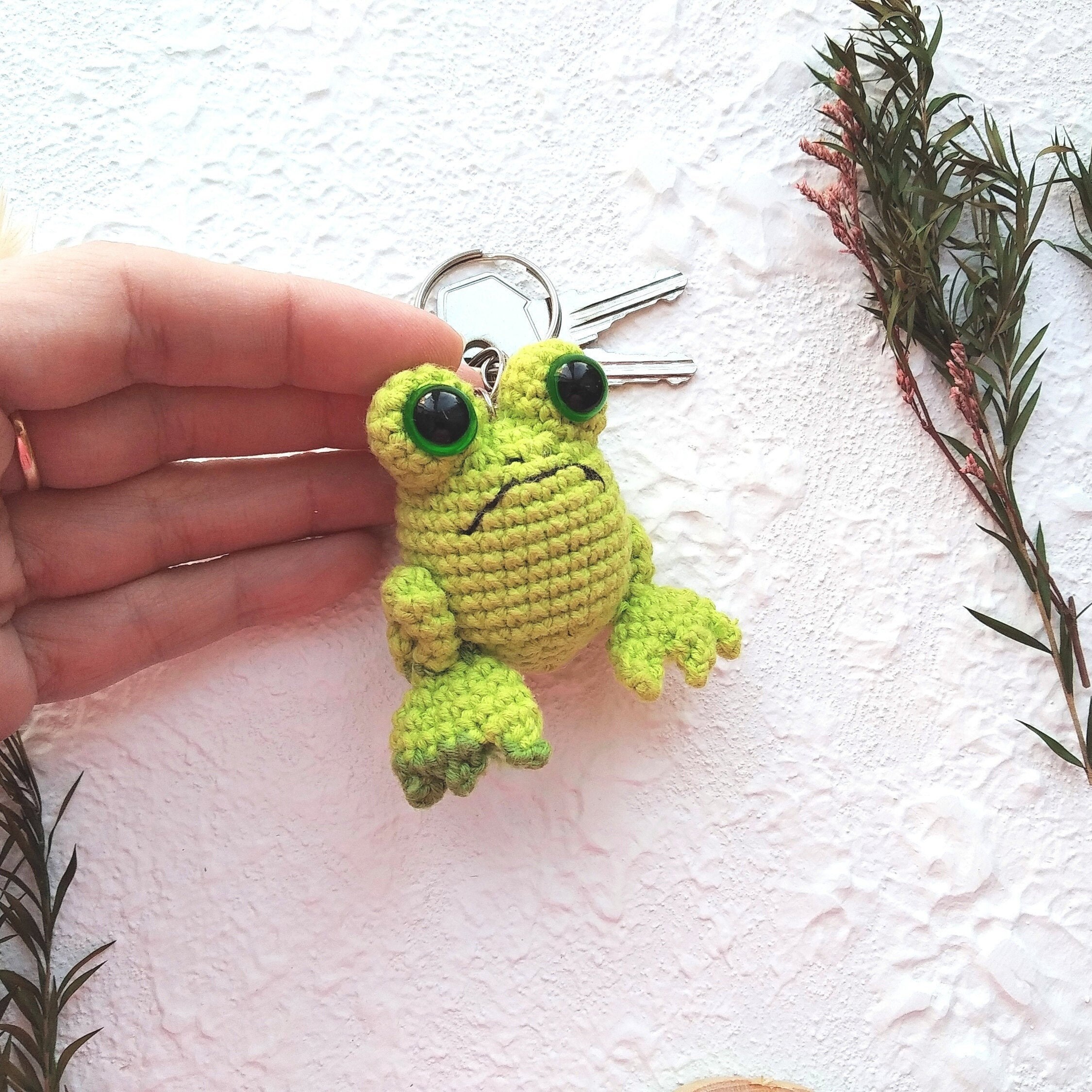 Frog keychain cute frog frog plush frog key chain kawaii Etsy