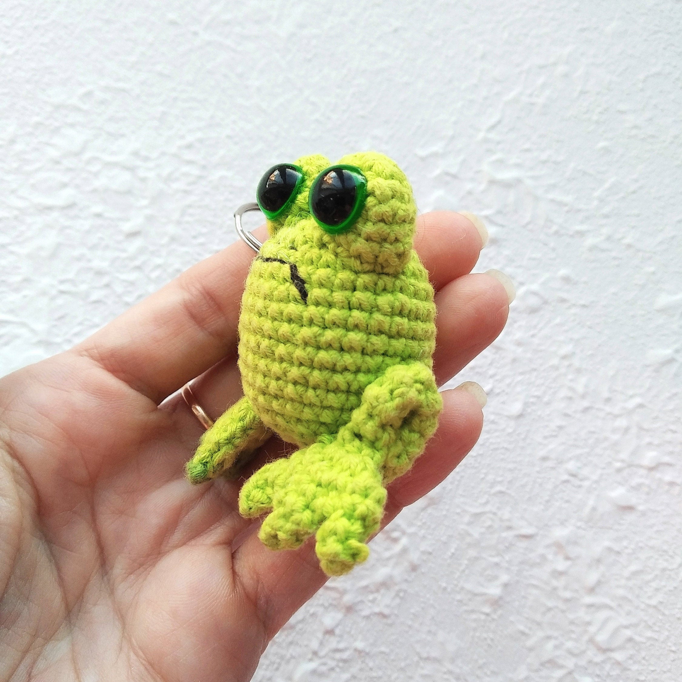 Frog keychain cute frog frog plush frog key chain kawaii Etsy