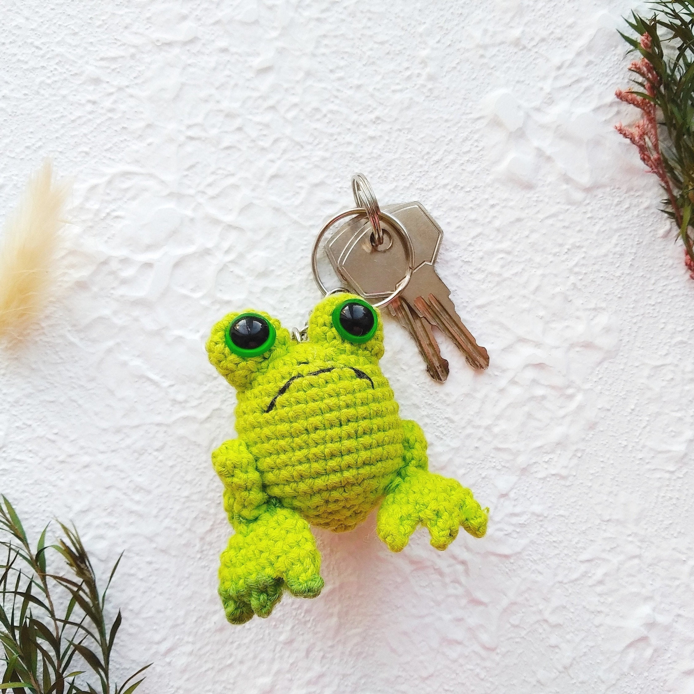Frog keychain cute frog frog plush frog key chain kawaii | Etsy