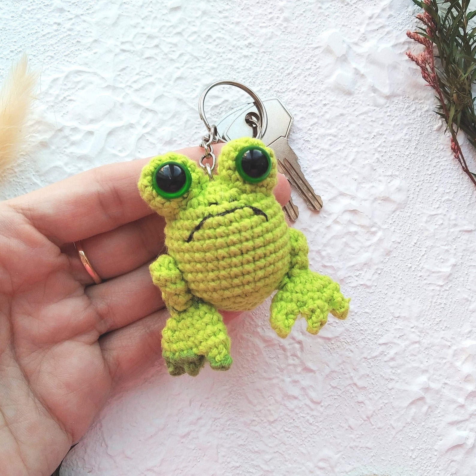 Frog keychain cute frog frog plush frog key chain kawaii Etsy