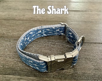 Handmade Shark Dog Collar: Ocean Theme New Puppy Collar
