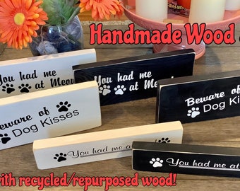 Handmade Reclaimed Wood Pet Sign: Recycled Wood home decor