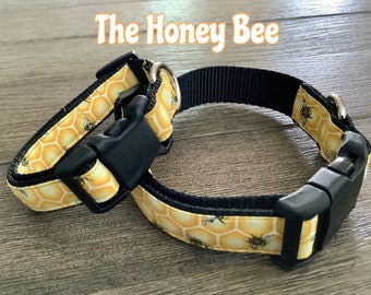 Fun  Dog Collar with Bumble Bee summer puppy Collar for beekeeper gift for bee lover accessorie for beekeeping