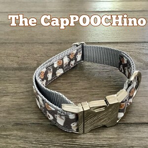 Coffee Lover Dog Collar: Handmade Cotton Fabric Pet Collar