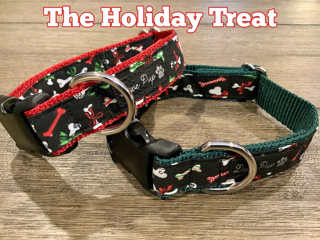 Christmas Dog Collar With Bones and Holiday Ribbon Puppy Etsy